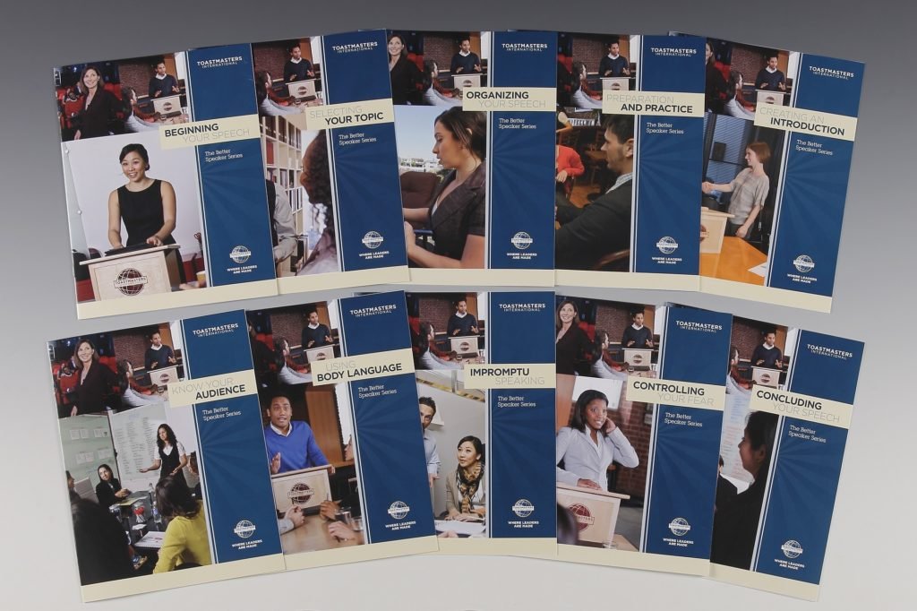 Photo of manuals from the Better Speaker Series